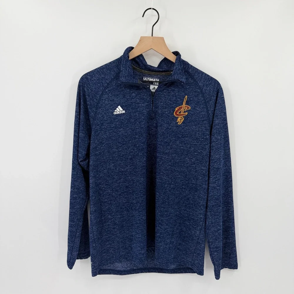 Adidas Cleveland Cavaliers Blue Pullover 1/4 Zip L NBA Performance Activewear